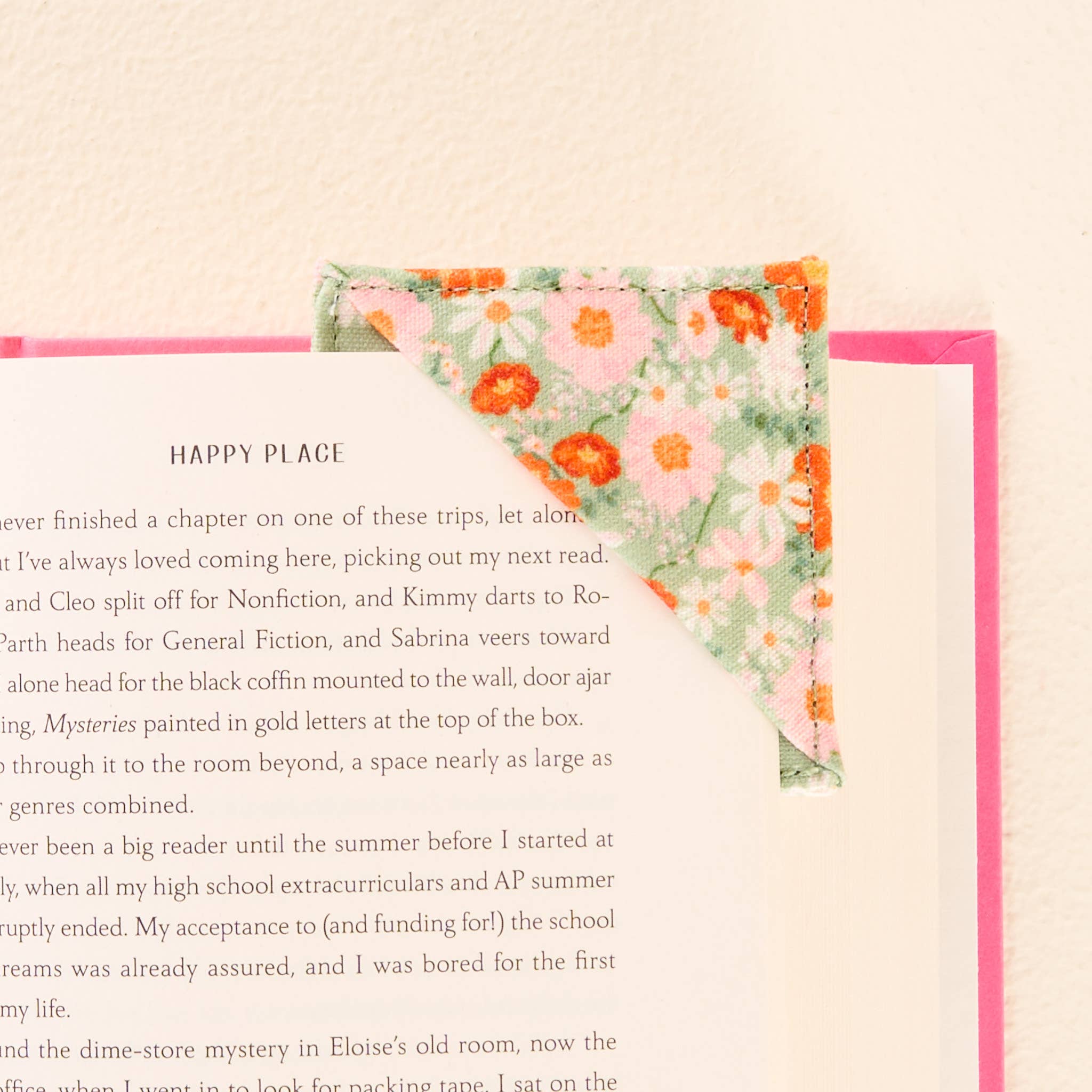 Corner Keeper Fabric Bookmark-Bouquet Beauty Sage