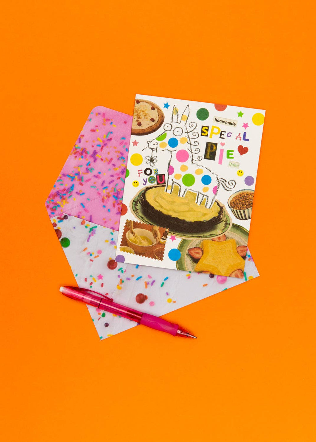 Homemade special pie bake card