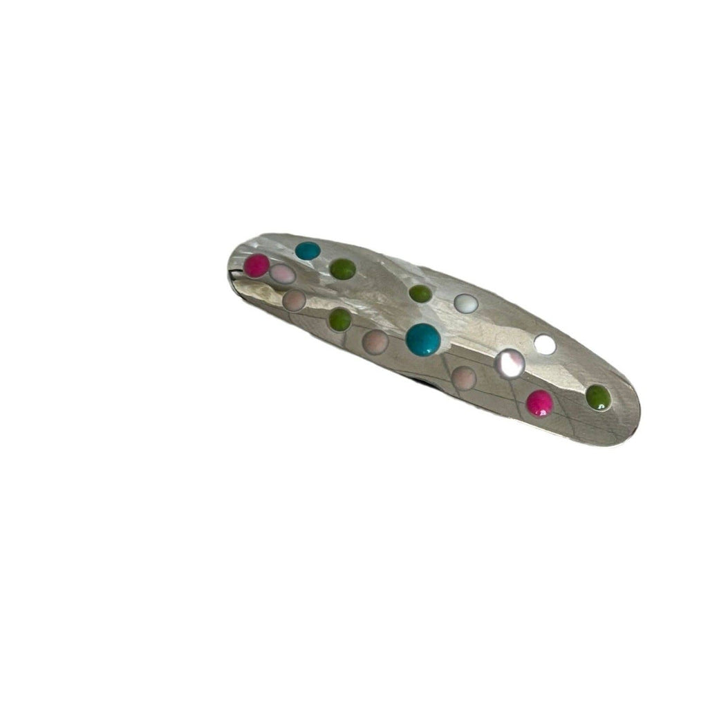 Colourful Polka Dot Silver Hair Clips DPJC31