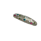 Colourful Polka Dot Silver Hair Clips DPJC31