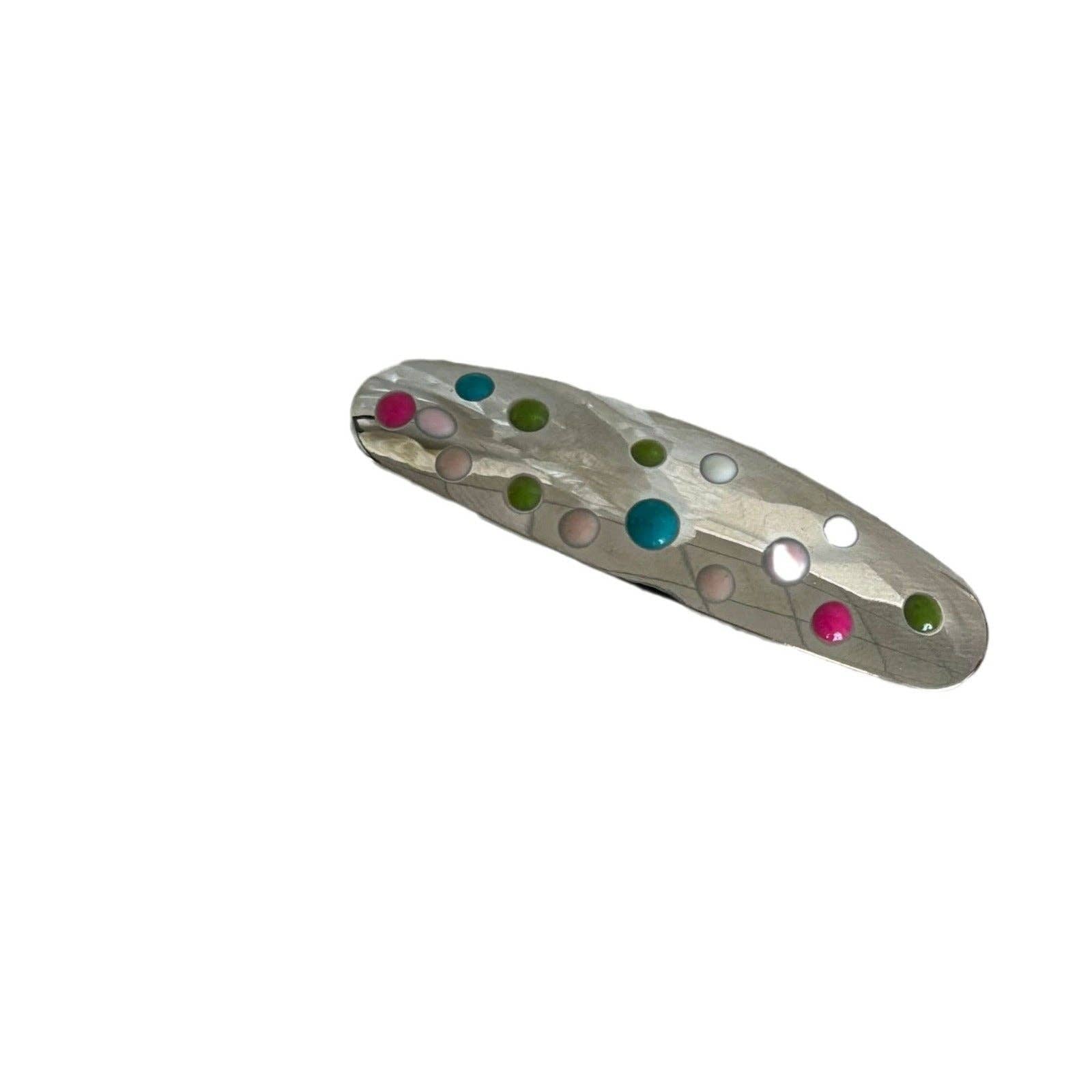 Colourful Polka Dot Silver Hair Clips DPJC31