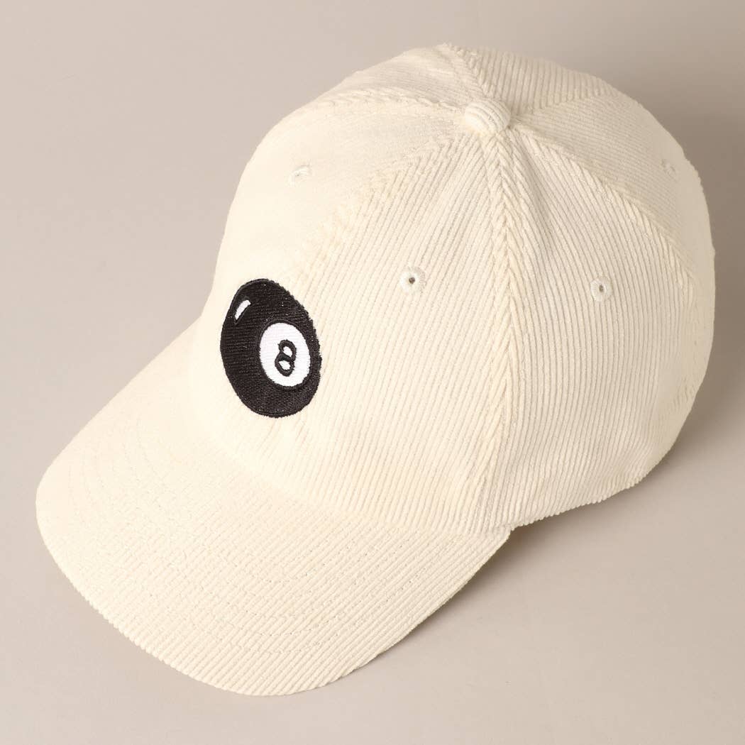 8 Ball Embroidered Corduroy Cap