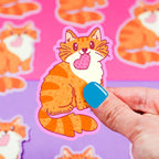 Tabby Cat Love Sticker