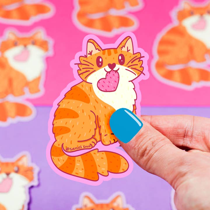 Tabby Cat Love Sticker