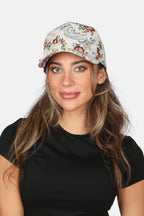 Floral Print in Brocade 5 Panel Baseball Cap