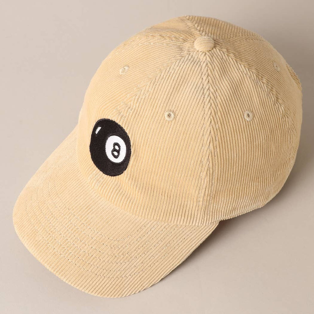 8 Ball Embroidered Corduroy Cap