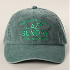 LAZY SUNDAY Served all day Embroidered Cotton Baseball Cap