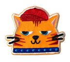Cats in Hats Embroidered Patch Pair