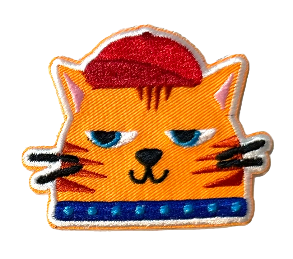 Cats in Hats Embroidered Patch Pair