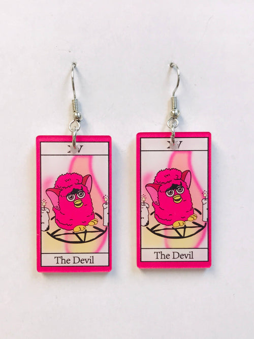 Acrylic Cute Pink Worm Earrings
