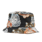 Vintage Tapestry Cat Jacquard Bucket Hat | Sun Protection Hat for Cat Lovers | HatPhile