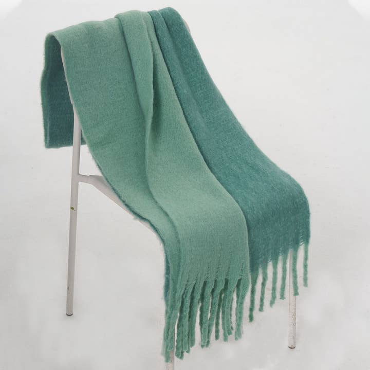 Women Warm Two-Color Mohair Scarf