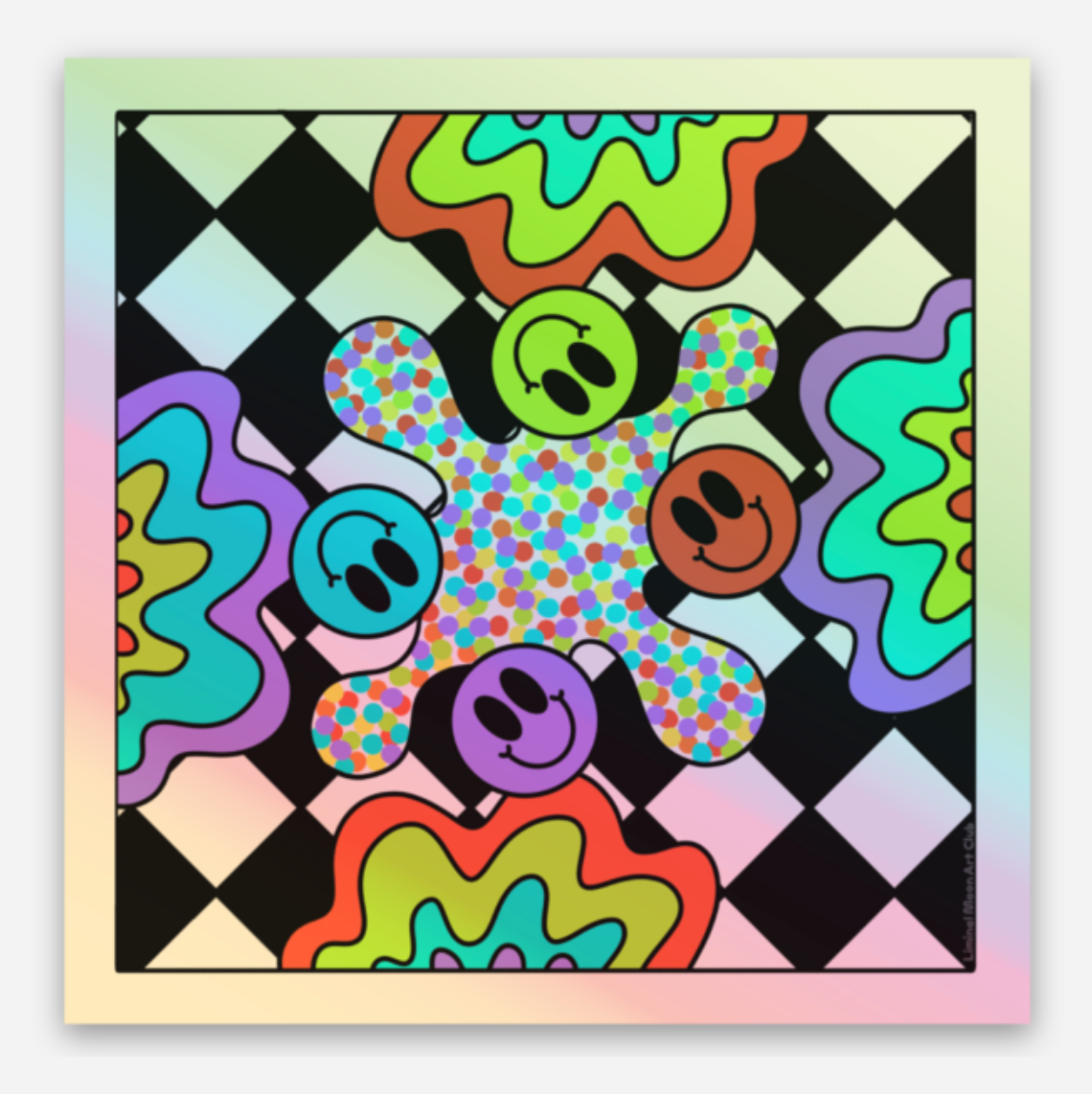 Holo Trippy Patch Mini Sticker