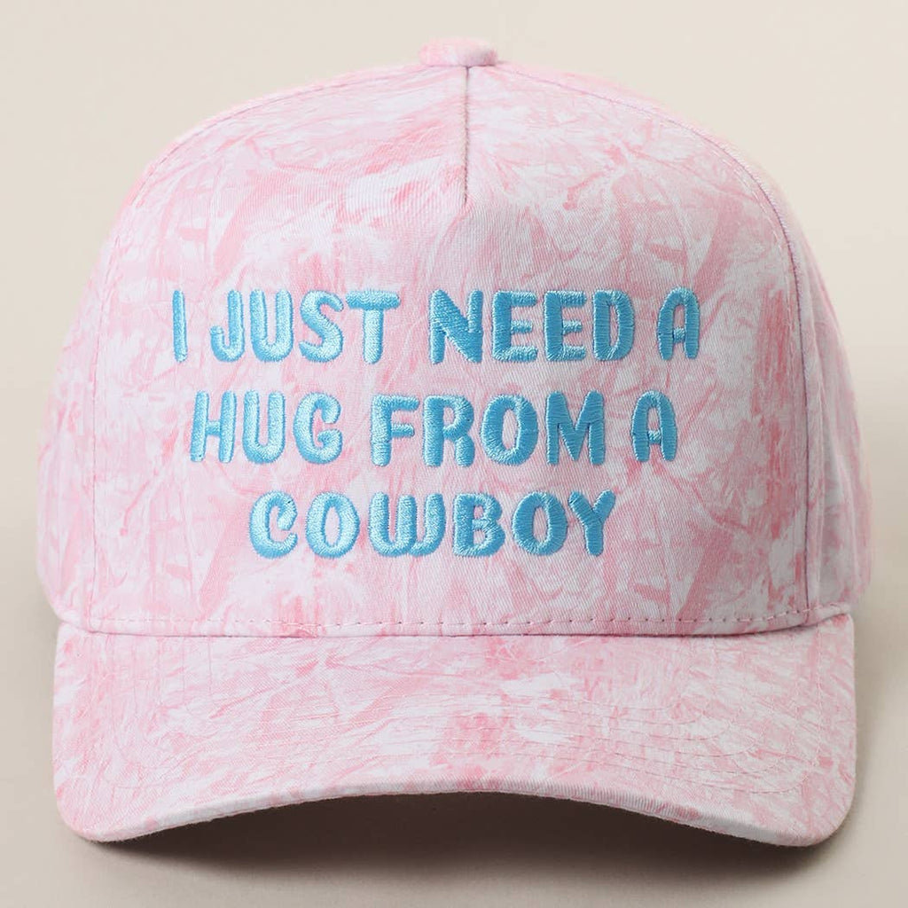 I JUST NEED A HUG FROM A COWBOY Embroidered Camo Trucker Hat