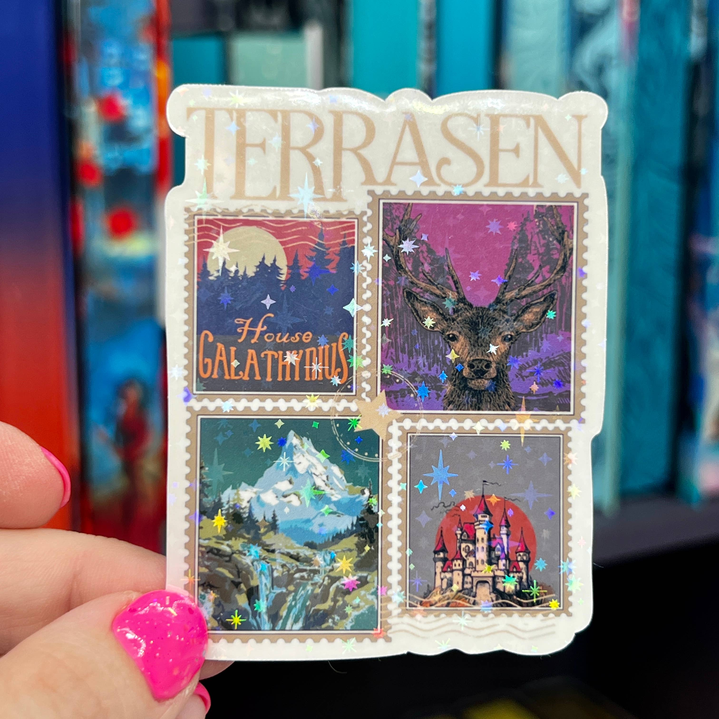 Terrasan Stamps Throne of Glass Holographic Sticker