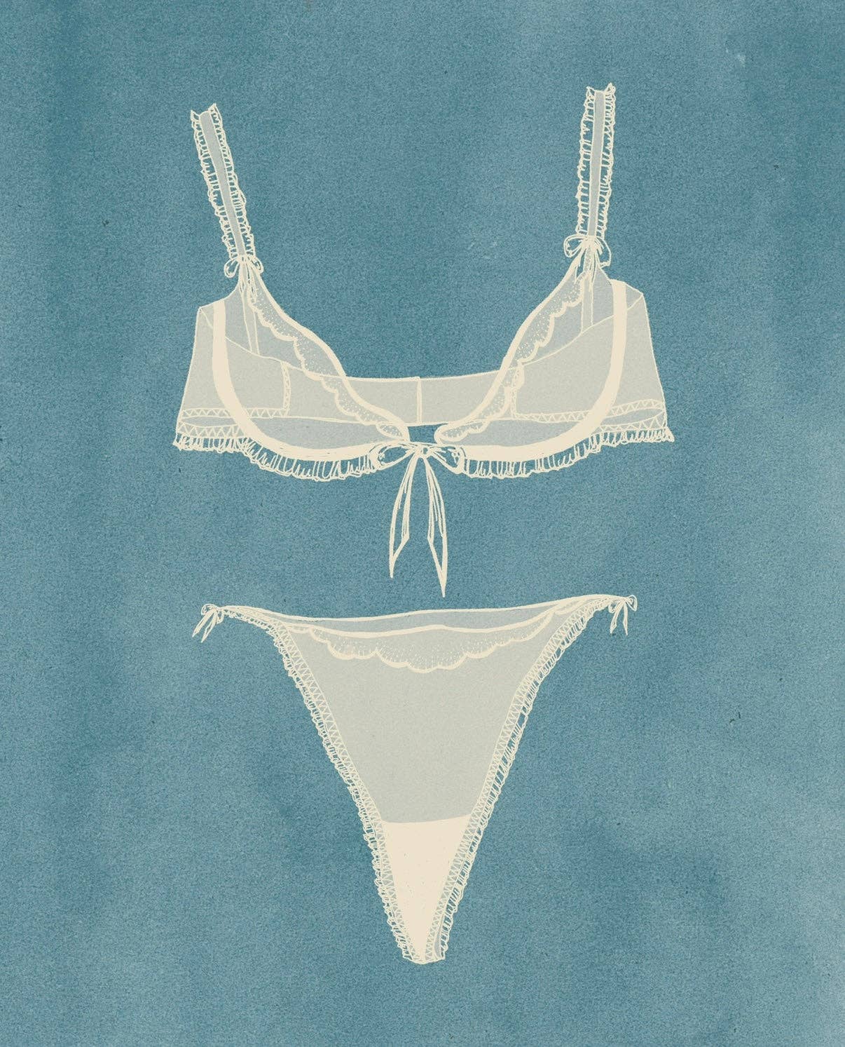 Getting Ready: White and Blue Fine Art Print