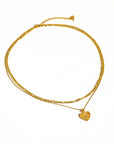 Landy 18K Non-Tarnish Layered Heart Chain Necklace