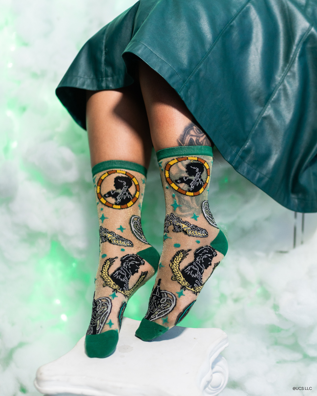 Wicked All Roads Lead to Oz Shimmer Sheer Crew Sock