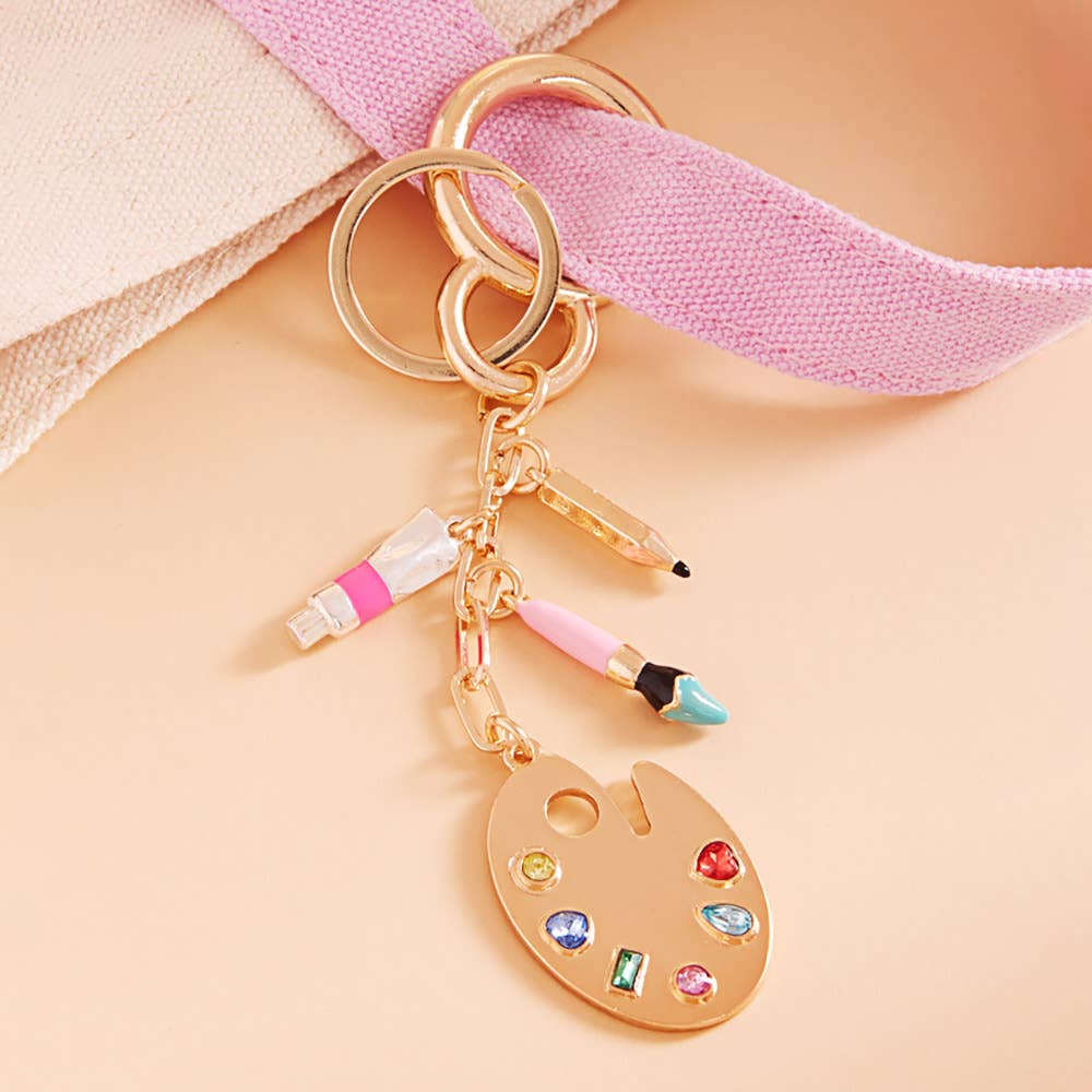 Artist Palette Keychain Bag Charm