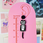 Black Cat Clock Handmade Acrylic Earrings & Keychains