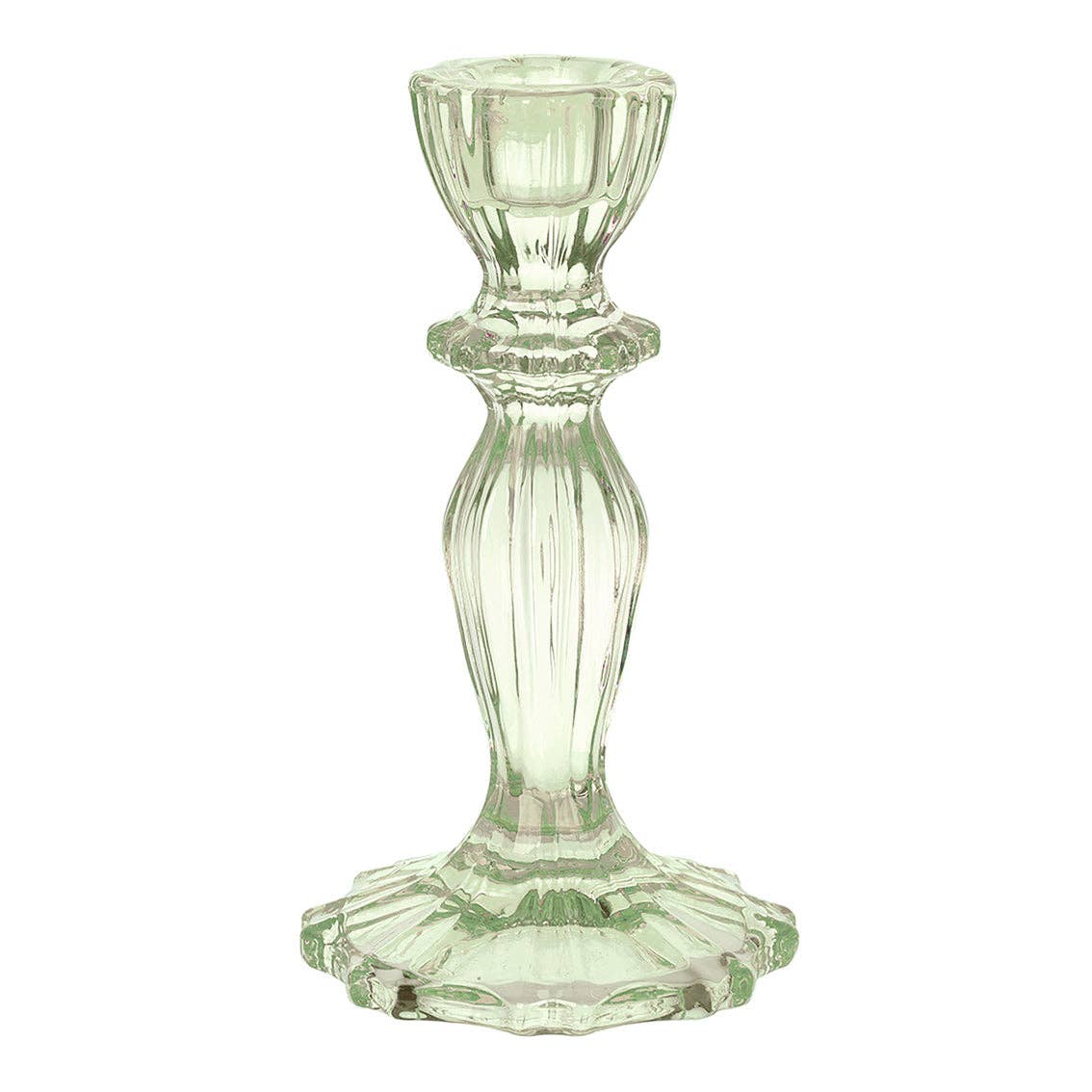 Green Glass Candle Holder | Home Decor |