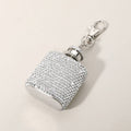 1oz Bling Studded Stainless Steel Mini Flask Keychain Charm