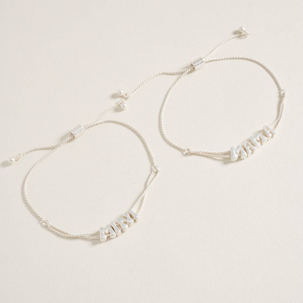 7.25 Inch Metal Puffy Mama Mini Pendant Bracelet