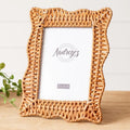 Small Wicker Scalloped Photo Frame