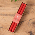 Red Ribbed Taper Candle 10 in