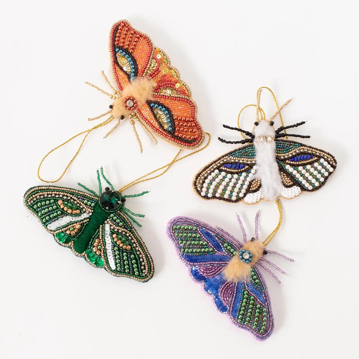 Beaded Moth Ornaments