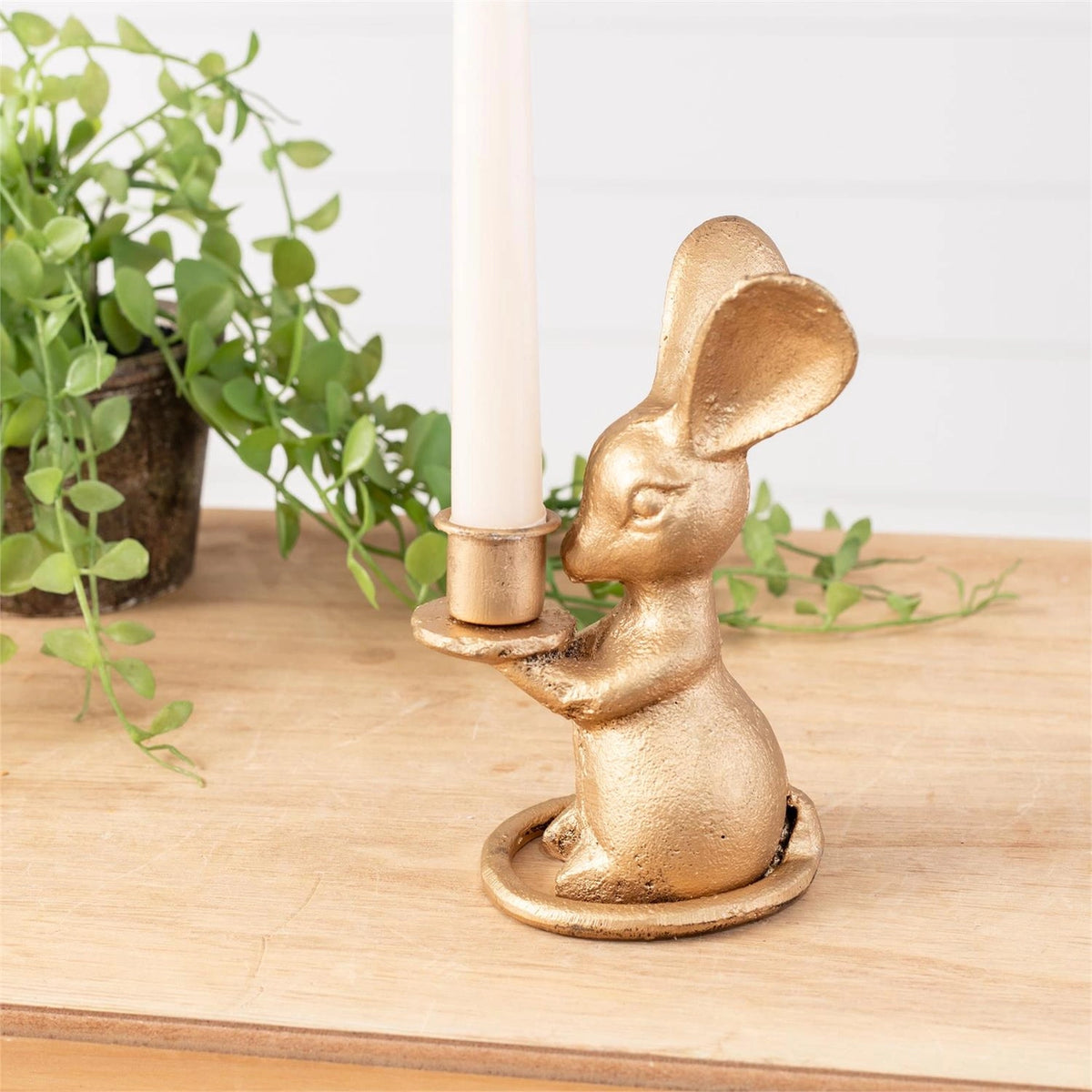 Gold Mouse Candle Holder