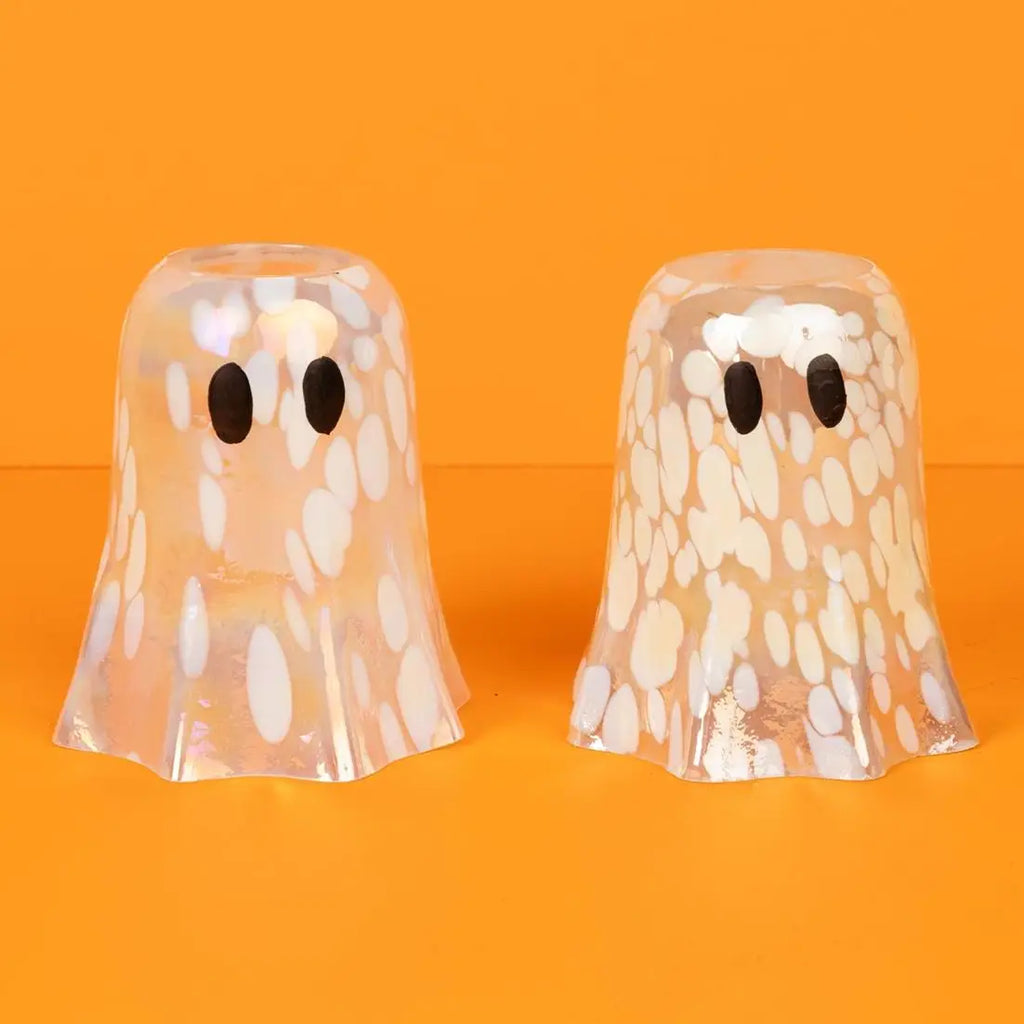 Ghostly Glimmer Glass Votive Candle Holders