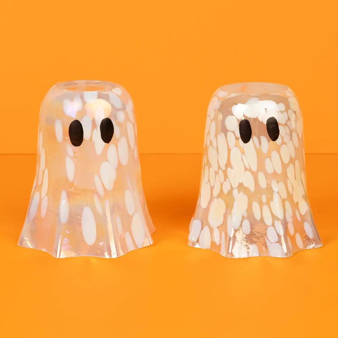 Ghostly Glimmer Glass Votive Candle Holders