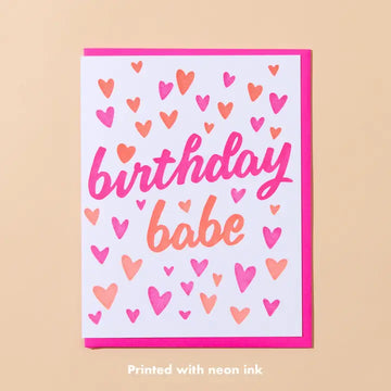 Birthday Babe Letterpress Greeting Card