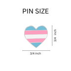 Transgender Flag Heart Shaped Pins
