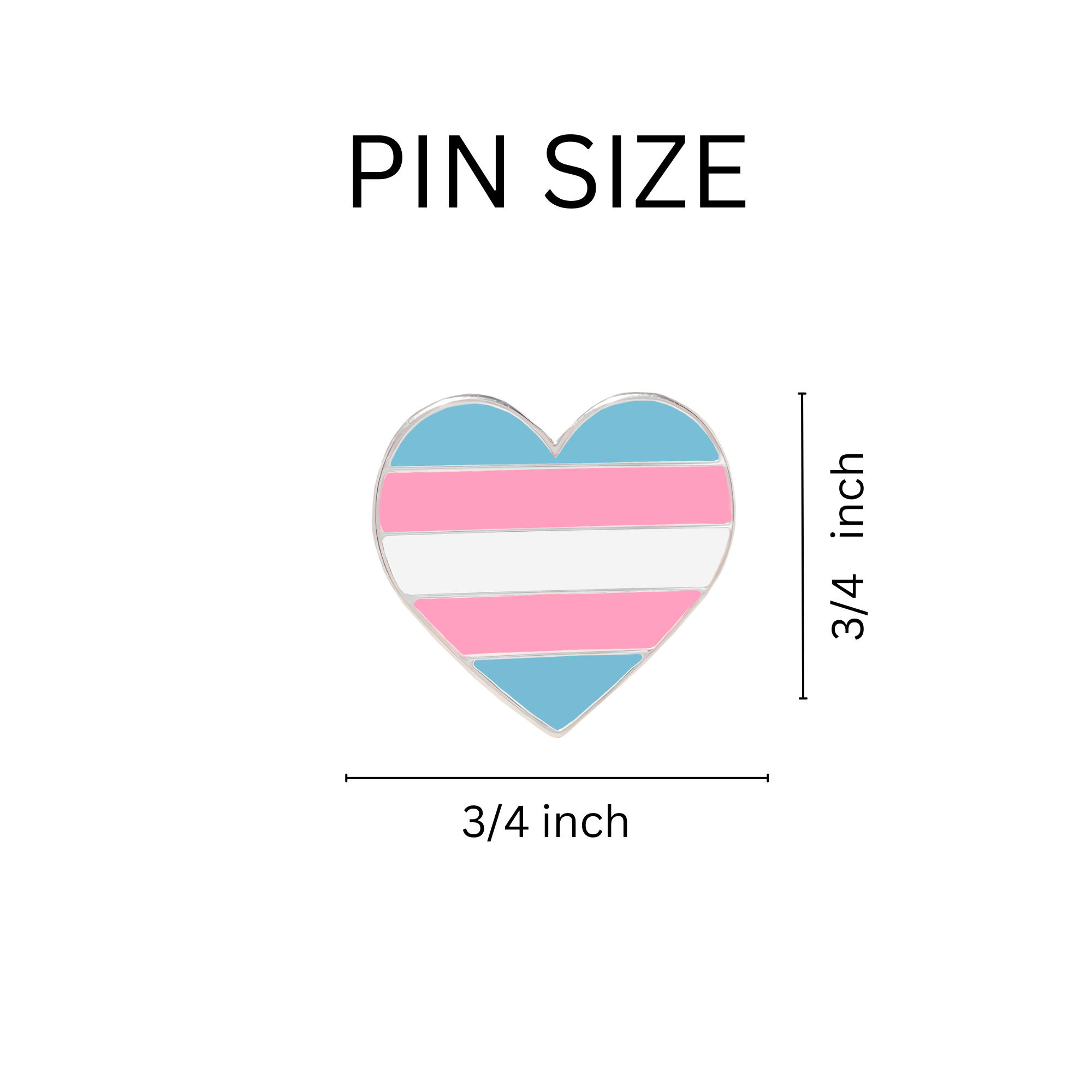 Transgender Flag Heart Shaped Pins