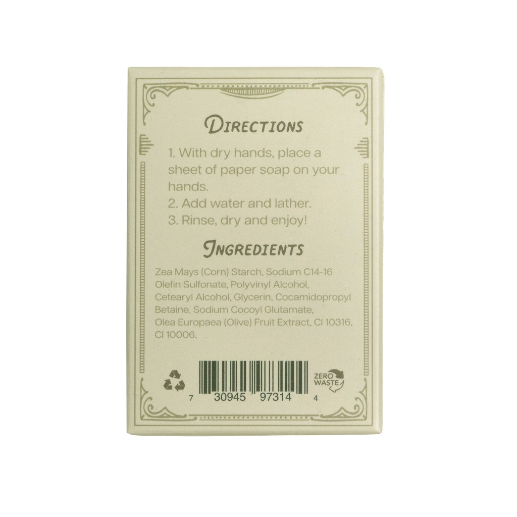 Paper Soap – Olive Oil, Travel Size, 50 Sheets