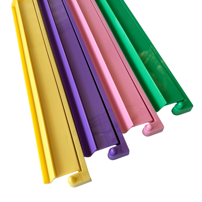 Mahjong Rack and Pusher Set of 4 - Solid Colors Pink Yellow Green Purple