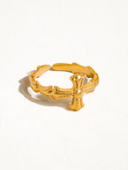 Ruth 18K Gold Vintage Adjustable Cross Ring