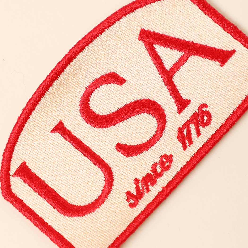 USA Since 1776 Embroidered Heat Press Style Patch