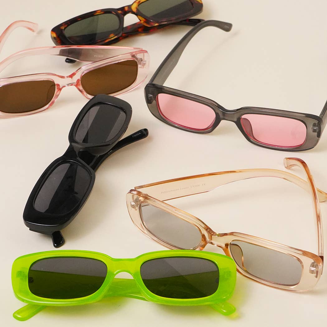 Rectangle Acetate Fashion Assorted Sunglasses