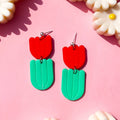 red tulip earrings
