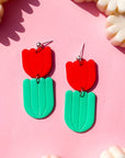 red tulip earrings