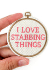I Love Stabbing Things Patch Embroidered Iron On for Craft