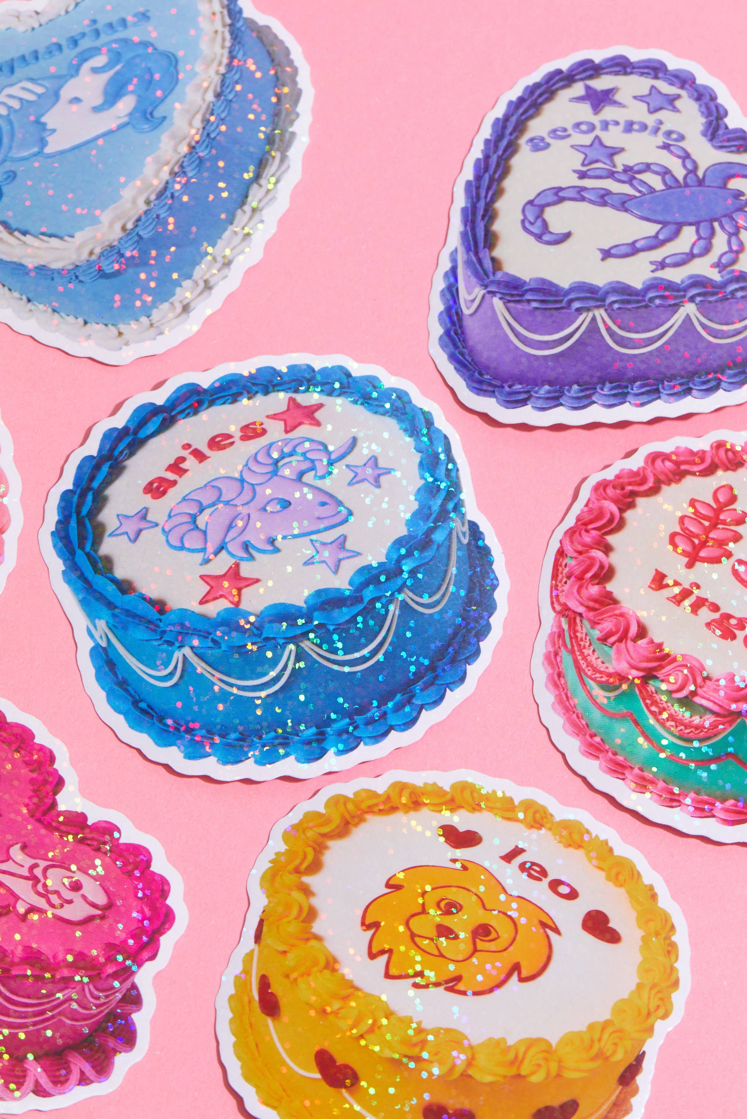 Virgo Glitter Horoscope Cake Sticker