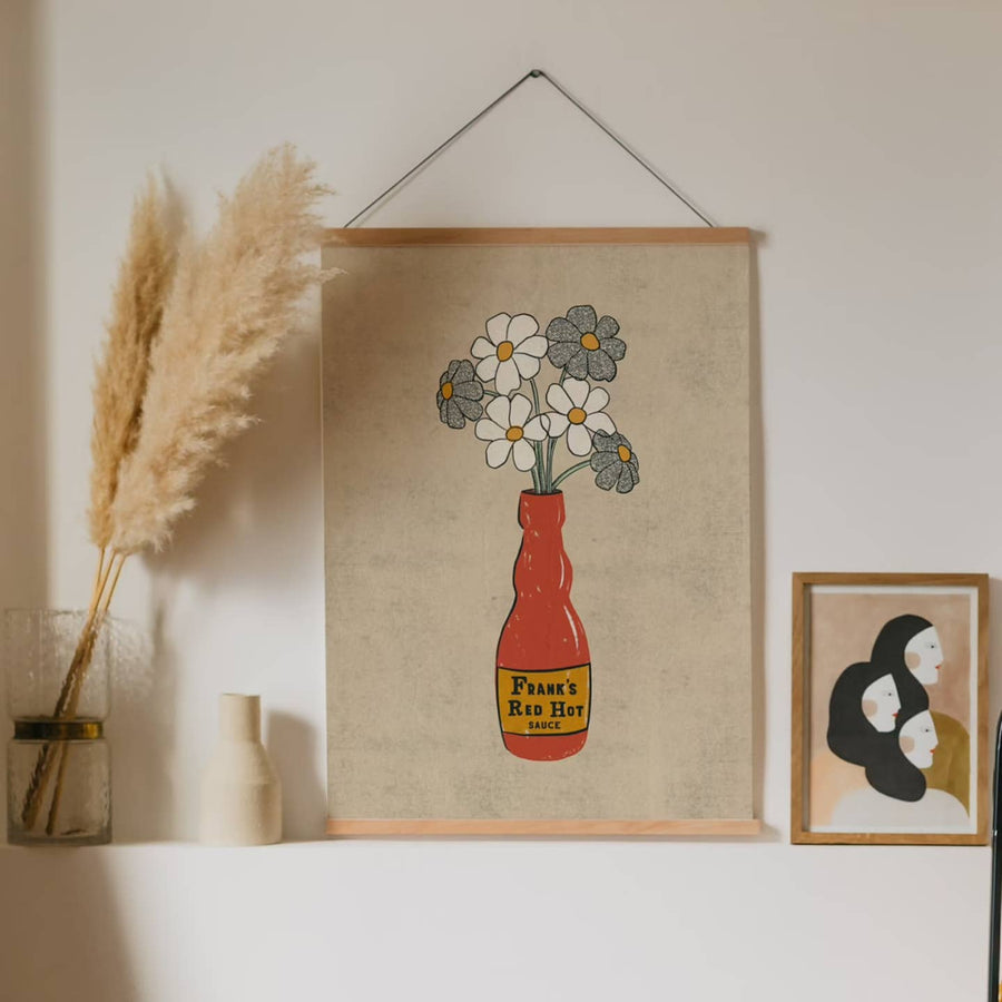 Hot Sauce Vase Wall Art Print Home Decor