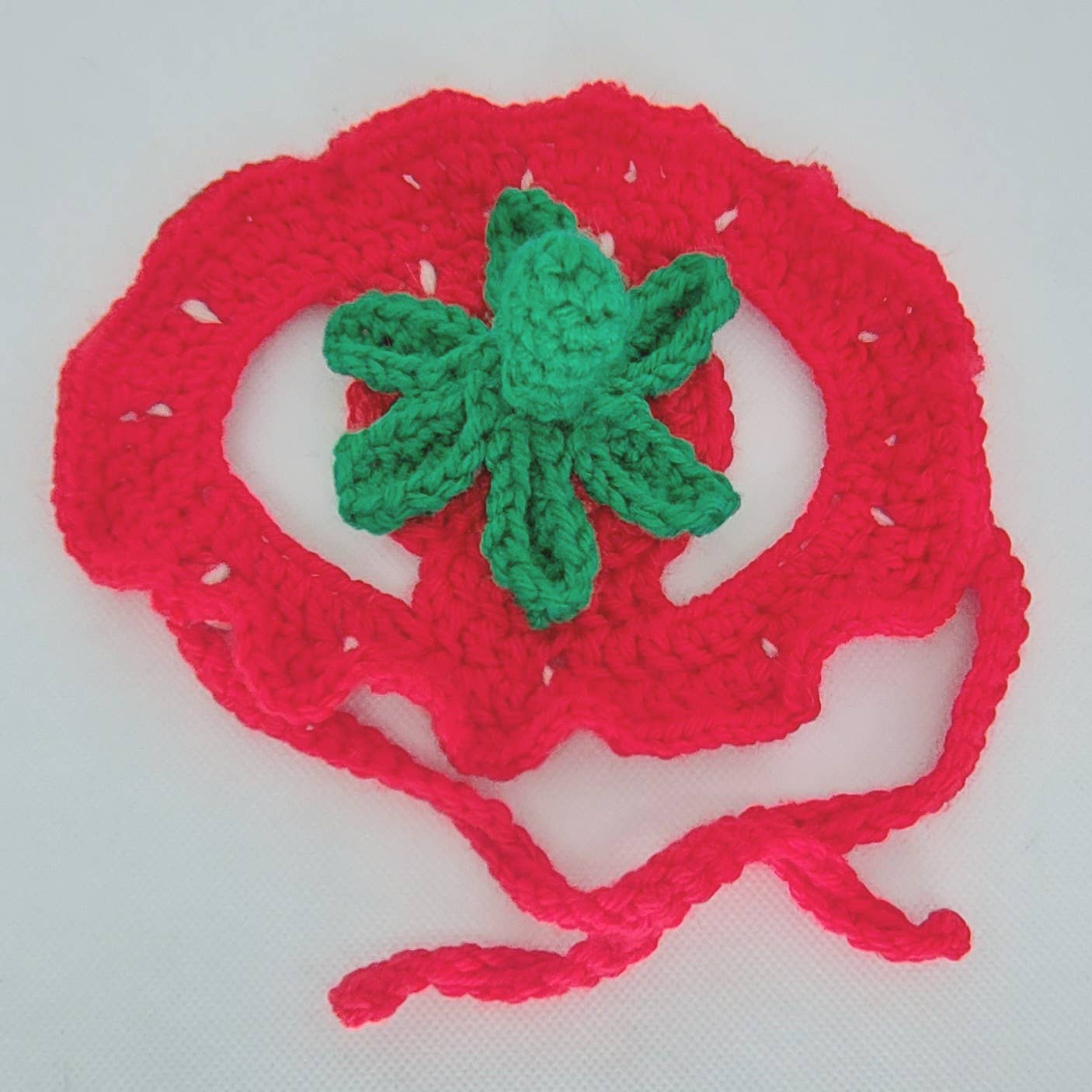 Crochet Strawberry Hat - Cat Bonnet - Pet Hat