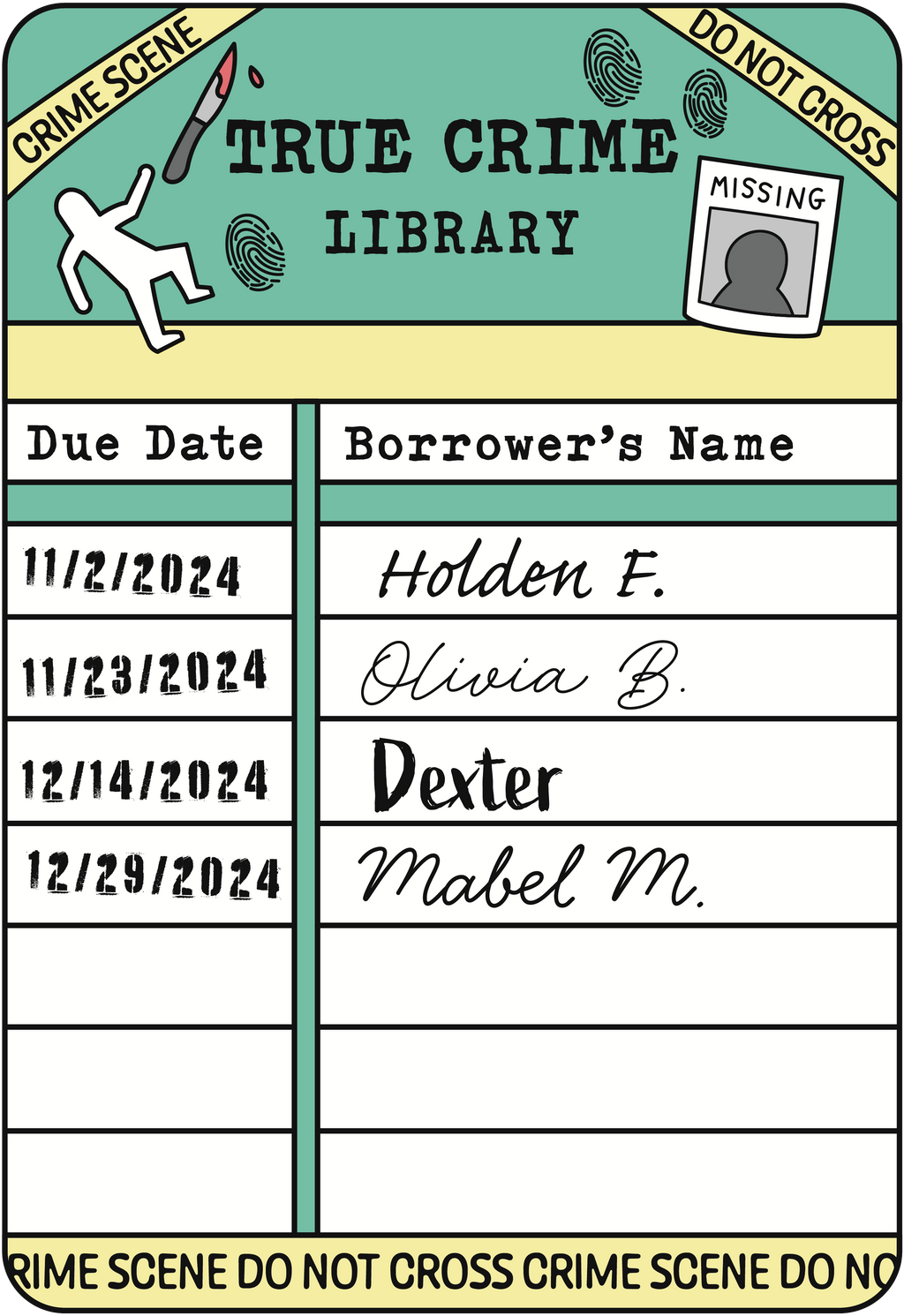 Library Dues Cards Bookish Tropes Book Plates