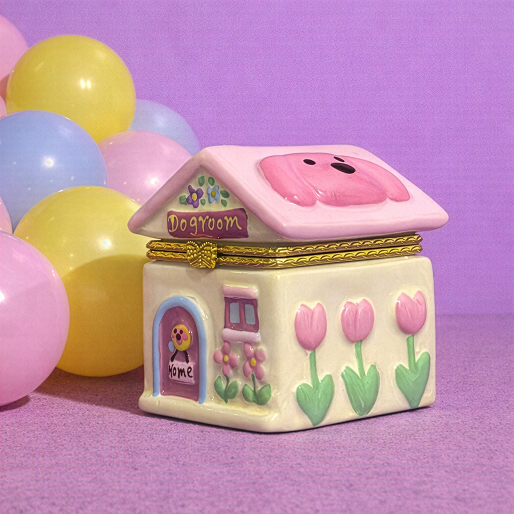 House Dog Room Hand Painted Trinket Box