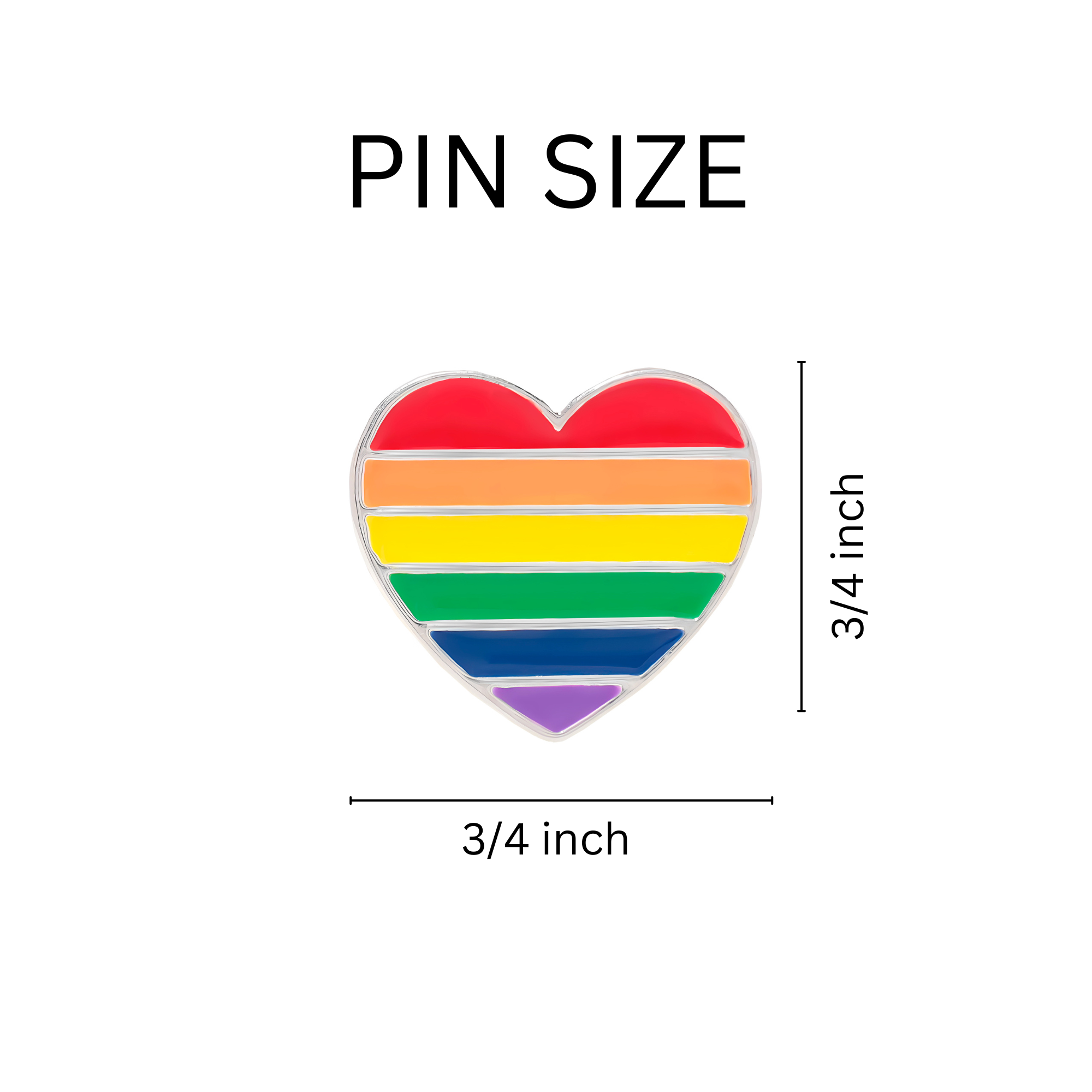 Rainbow Heart Shaped Pins